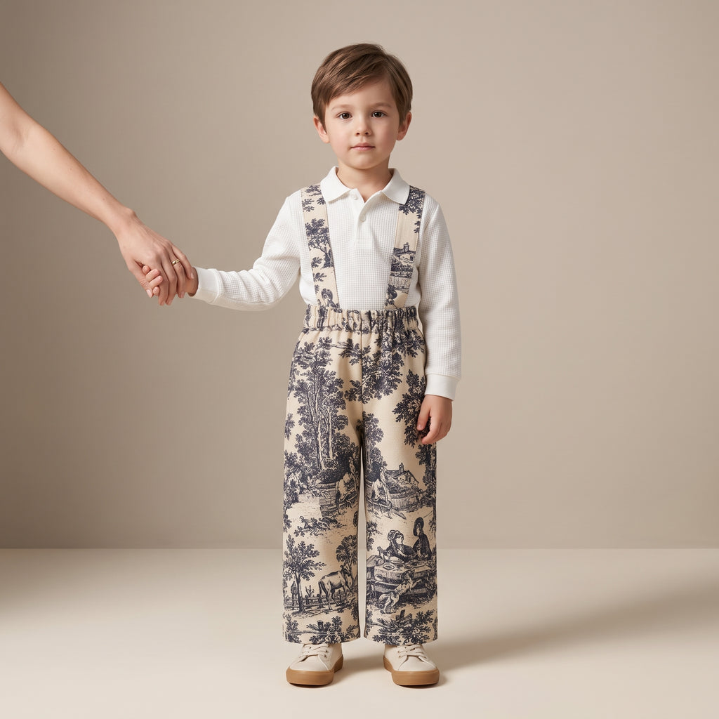 The Little Braces Trousers — Black Toile