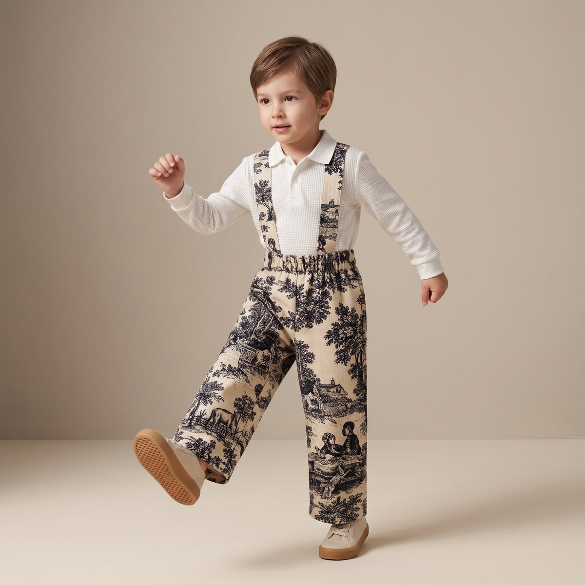The Little Braces Trousers — Black Toile