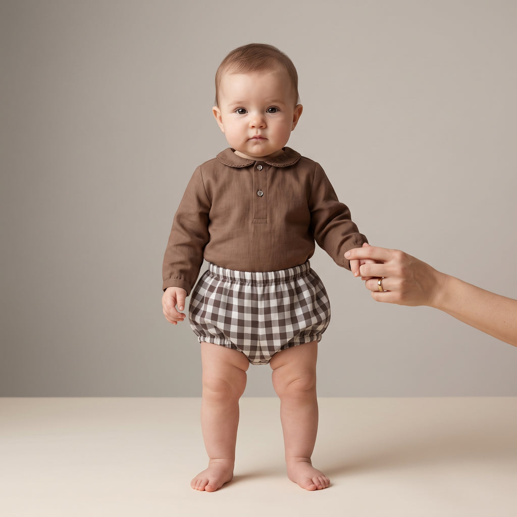 The Little First Bloomers — Brown Gingham