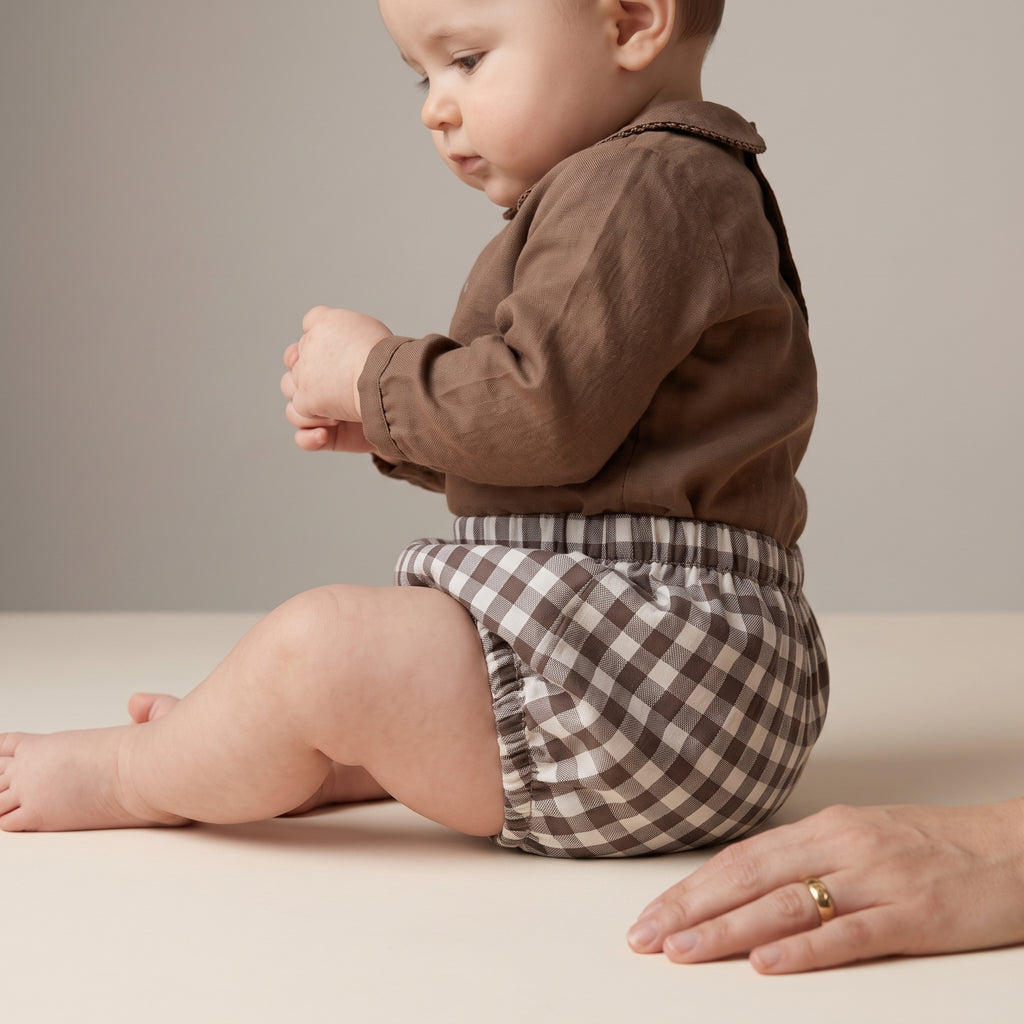 The Little First Bloomers — Brown Gingham