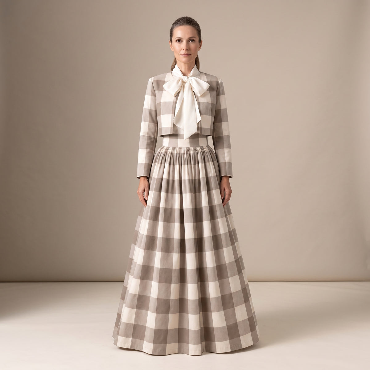 The Ball Skirt — Beige Check