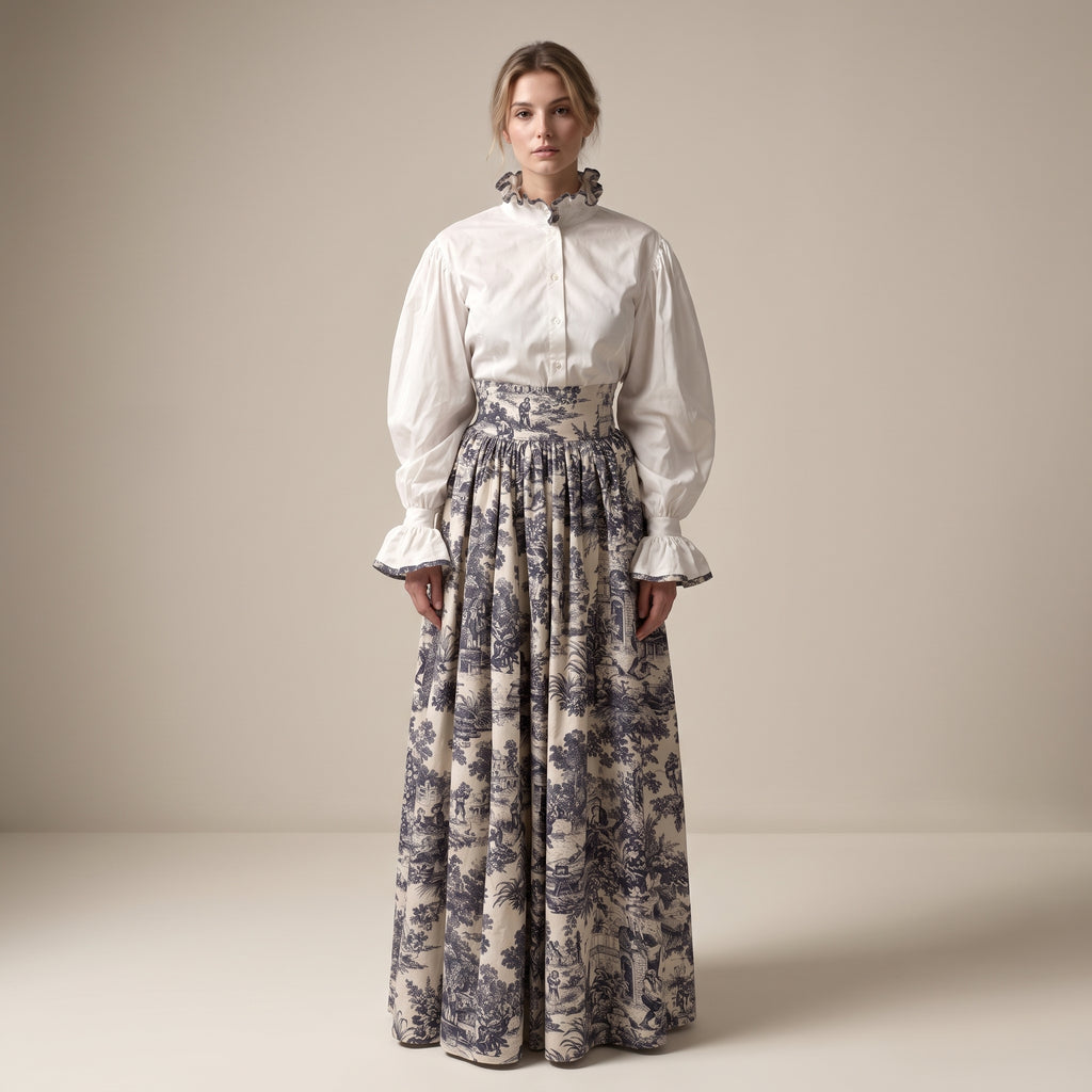 The Ball Skirt — Navy Toile