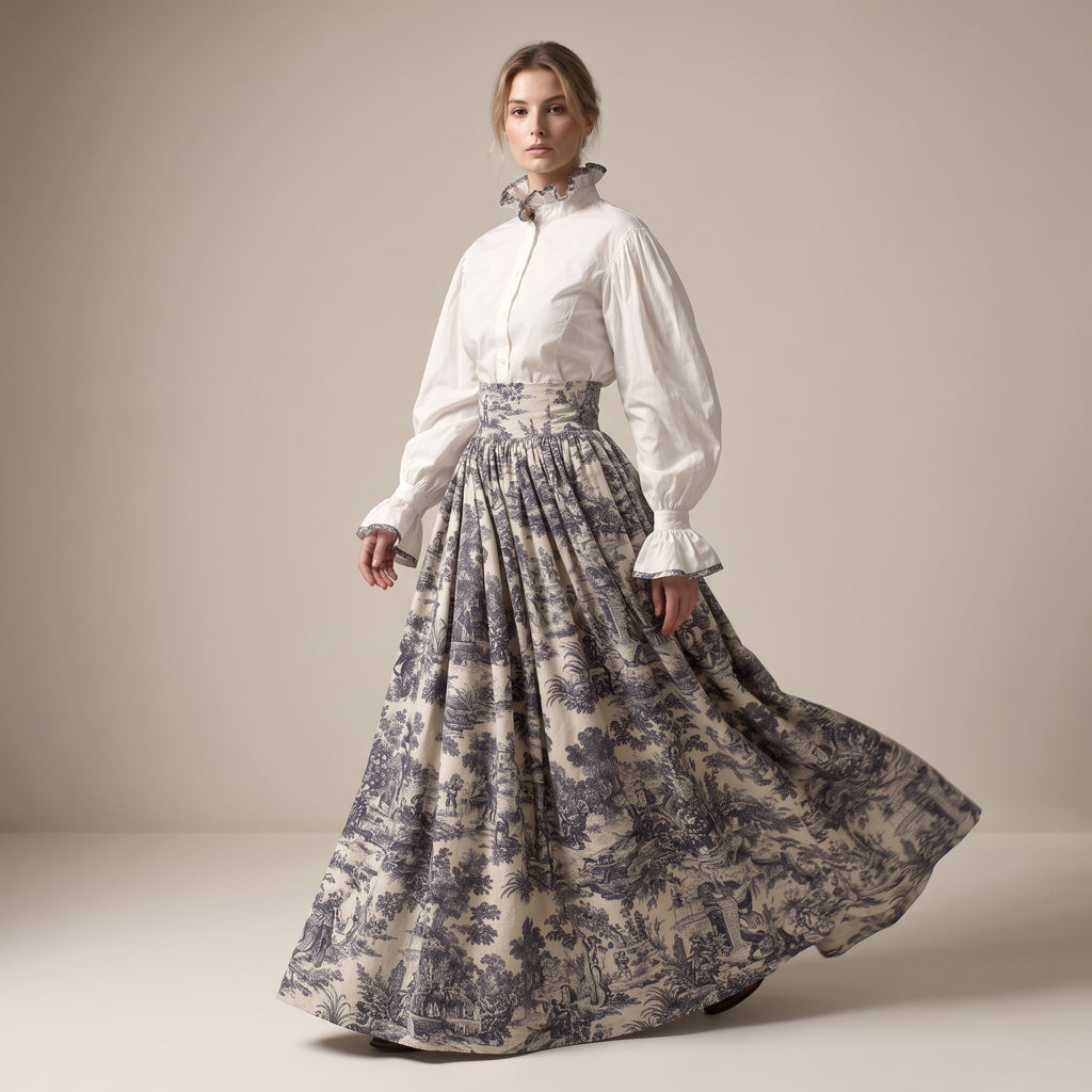 The Ball Skirt — Navy Toile