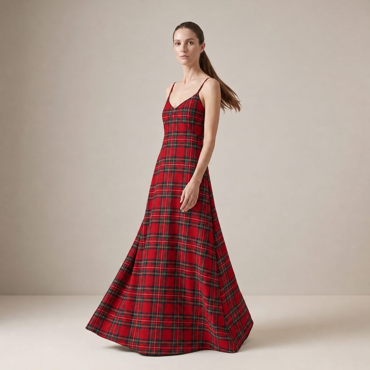 The Candlelight Dress in Red Stewart Tartan — Mrs. Francoise Holidays 2026