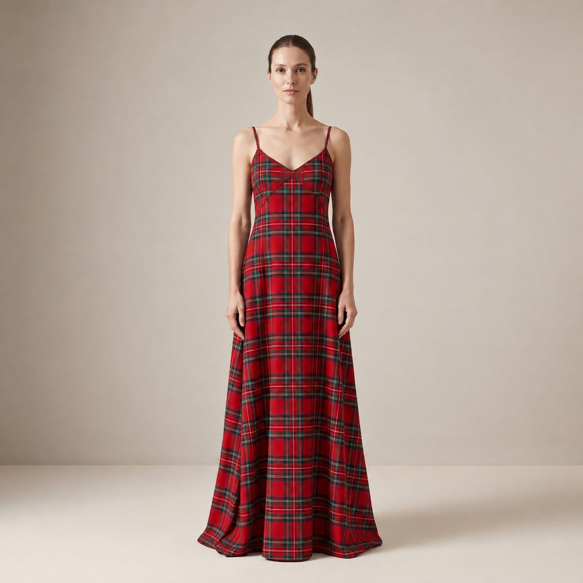 The Candlelight Dress in Red Stewart Tartan — Mrs. Francoise Holidays 2026