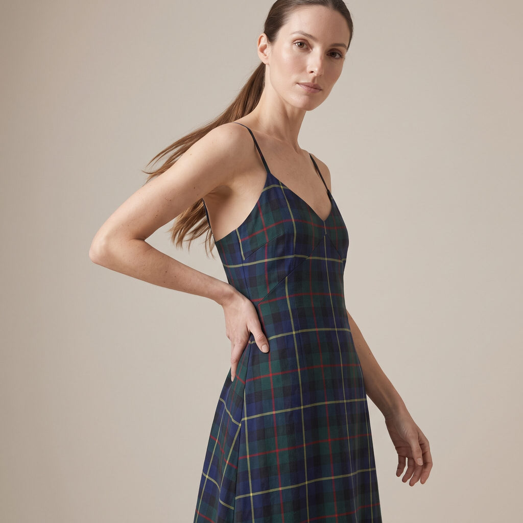 The Candlelight Dress in Red Stewart Tartan — Mrs. Francoise Holidays 2026
