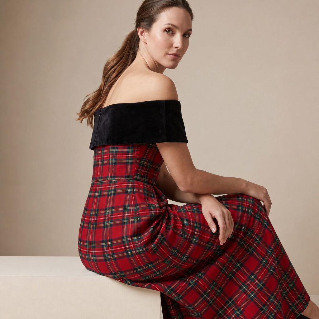 The Cinema Dress in Red Stewart Tartan — Mrs. Francoise Holidays 2026