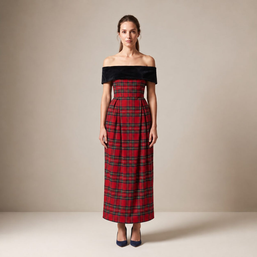The Cinema Dress in Red Stewart Tartan — Mrs. Francoise Holidays 2026