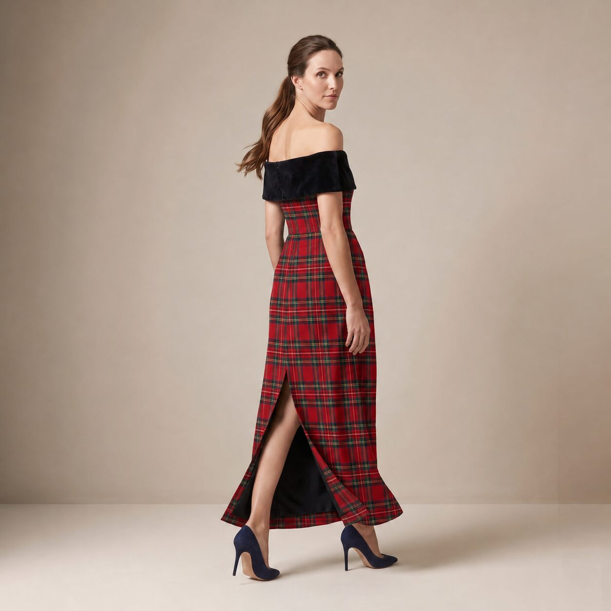 The Cinema Dress in Red Stewart Tartan — Mrs. Francoise Holidays 2026