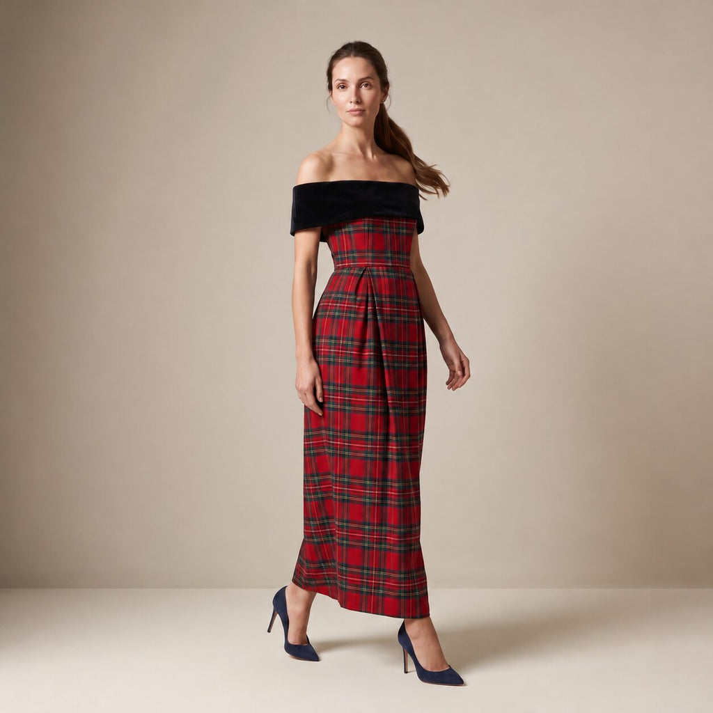 The Cinema Dress in Red Stewart Tartan — Mrs. Francoise Holidays 2026