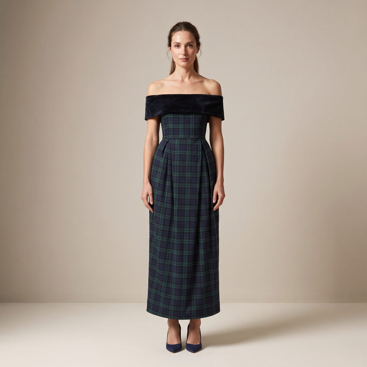 The Cinema Dress in Red Stewart Tartan — Mrs. Francoise Holidays 2026