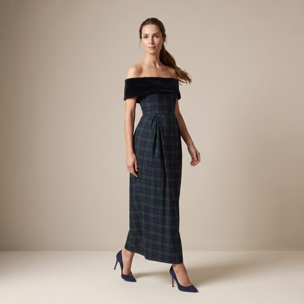 The Cinema Dress in Red Stewart Tartan — Mrs. Francoise Holidays 2026