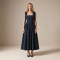 The Festive Dress in Blue & Green Scottish Tartan — Mrs. Francoise Holidays 2026