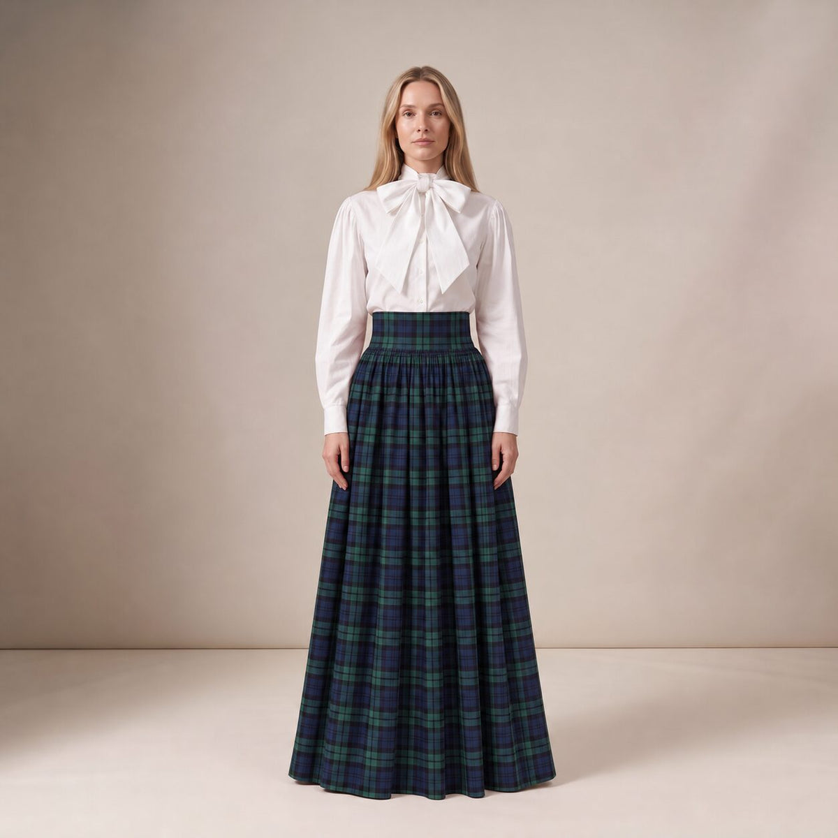 The Holidays Ball Skirt in Blue & Green Scottish Tartan — Mrs. Francoise Holidays 2026