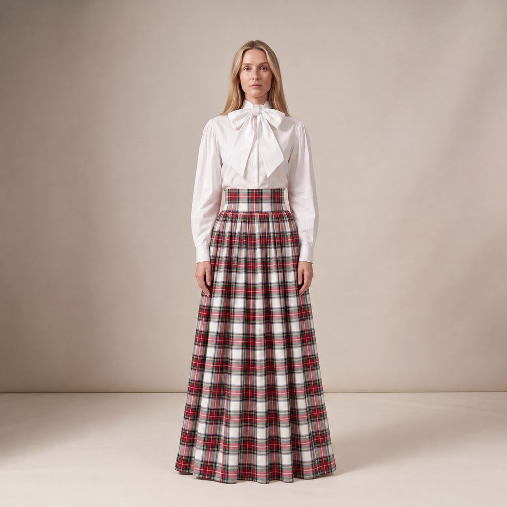 The Holidays Ball Skirt in Ivory Highland Tartan — Mrs. Francoise Holidays 2026