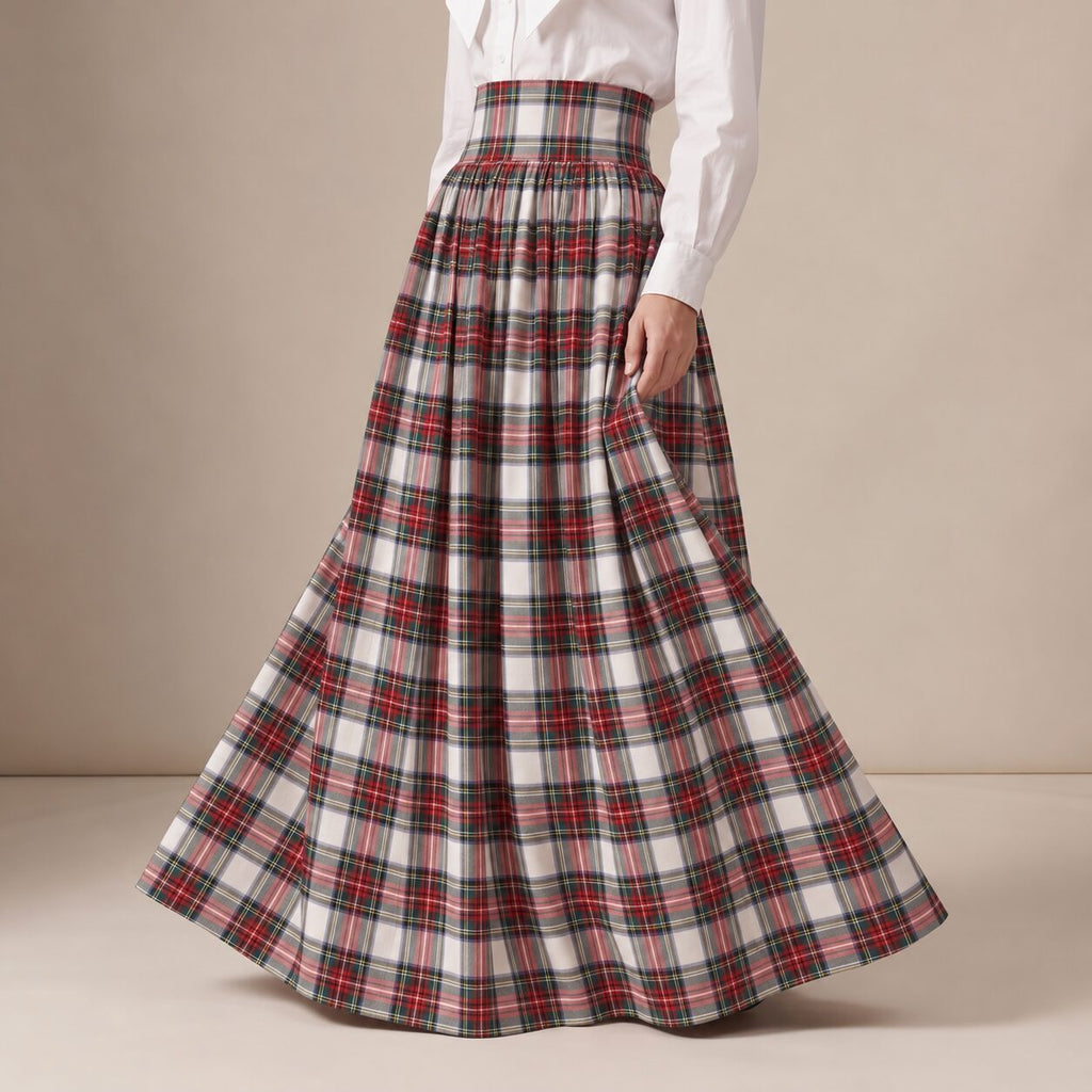 The Holidays Ball Skirt in Ivory Highland Tartan — Mrs. Francoise Holidays 2026