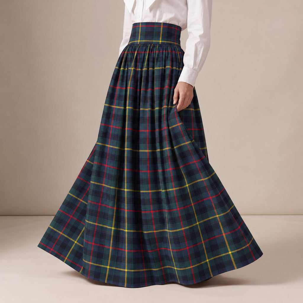 The Holidays Ball Skirt in Blue, Green & Stripes MacLeod Tartan — Mrs. Francoise Holidays 2026