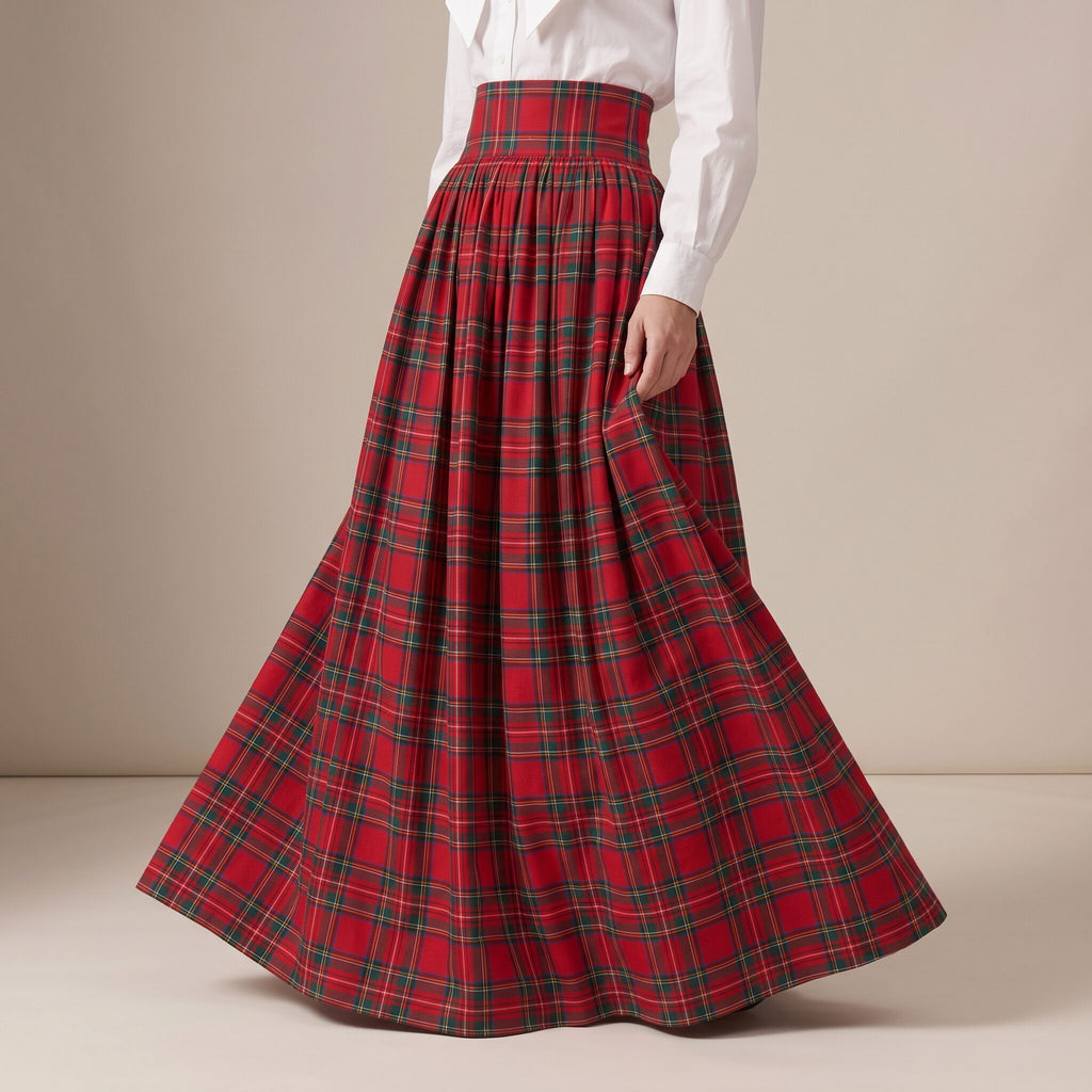The Holidays Ball Skirt in Red Stewart Tartan — Mrs. Francoise Holidays 2026