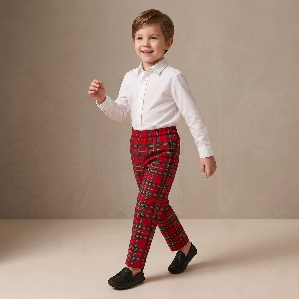 Little Boy Trousers in Red Stewart Tartan — Mrs. Francoise Holidays 2026