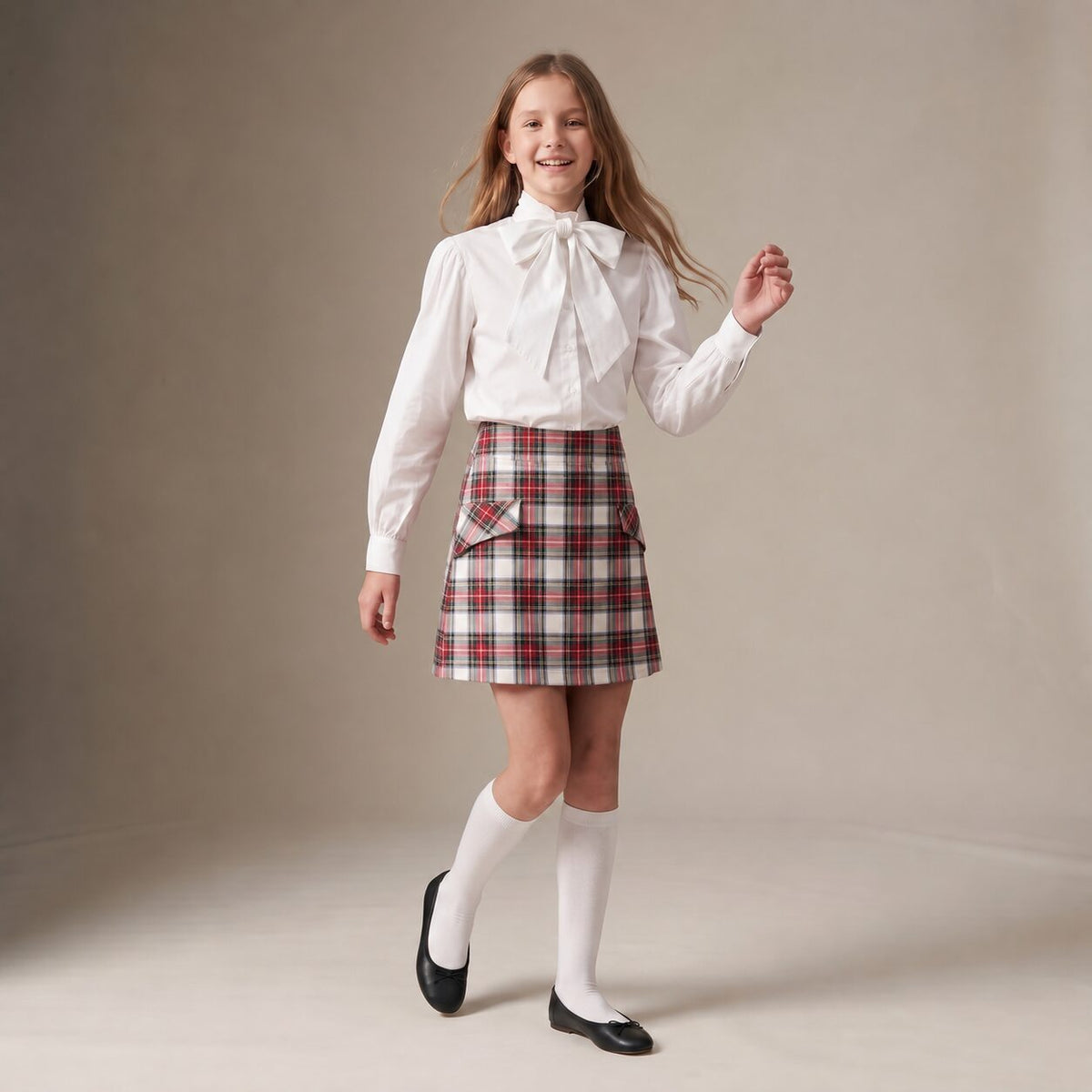 Little Classic Skirt in Red Stewart Tartan — Mrs. Francoise Holidays 2026