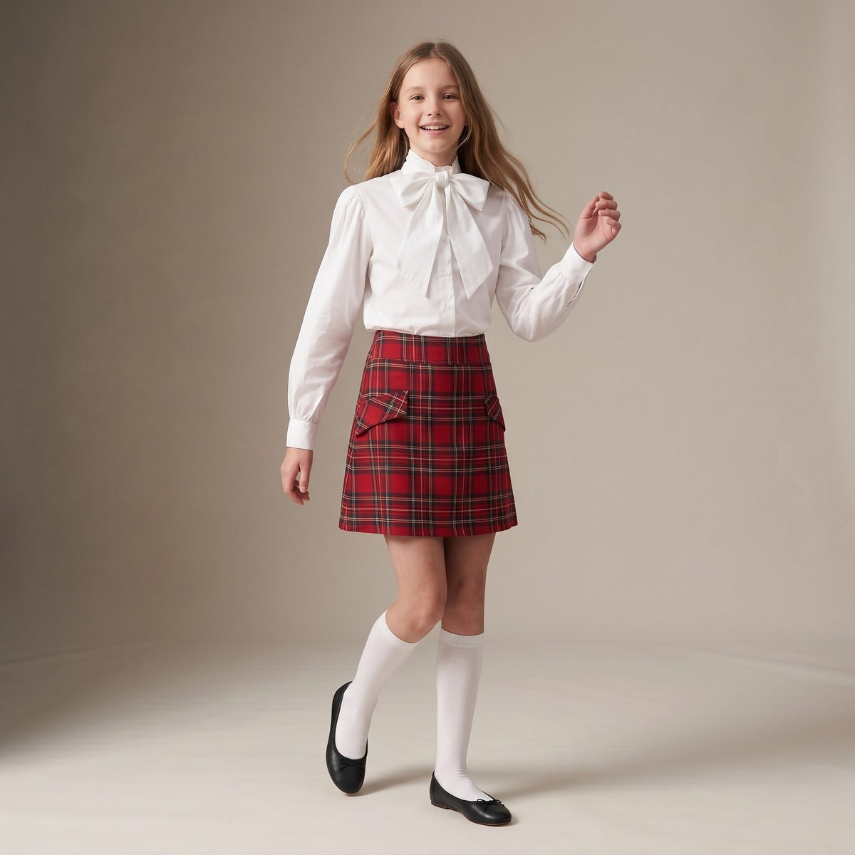 Little Classic Skirt in Red Stewart Tartan — Mrs. Francoise Holidays 2026