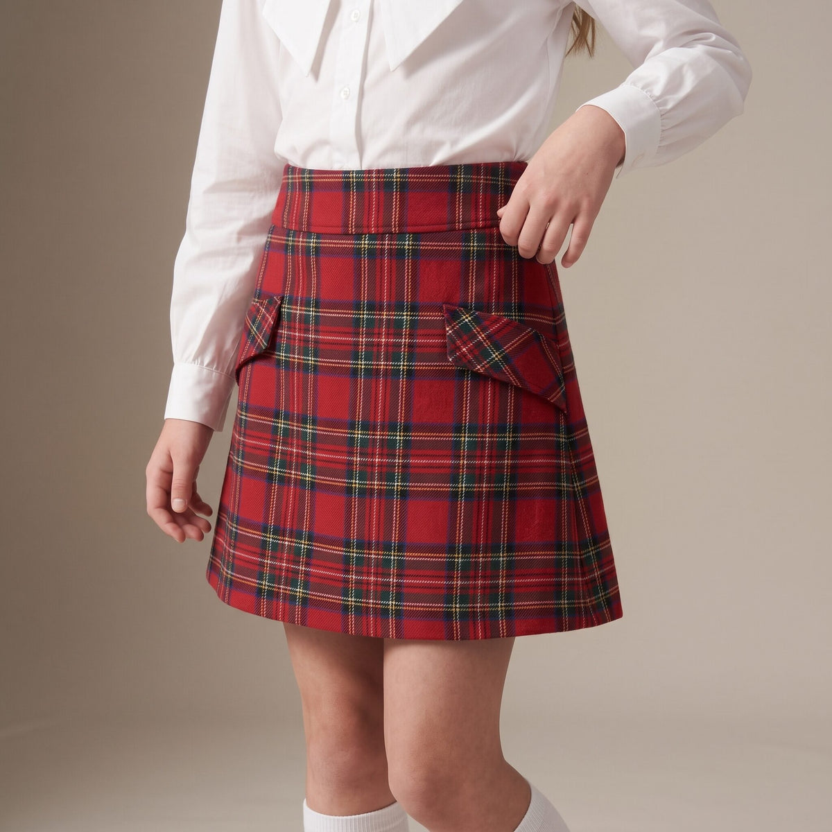 Little Classic Skirt in Red Stewart Tartan — Mrs. Francoise Holidays 2026