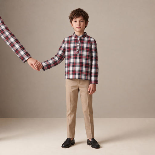 Little Country Jacket in Ivory Highland Tartan — Mrs. Francoise Holidays 2026