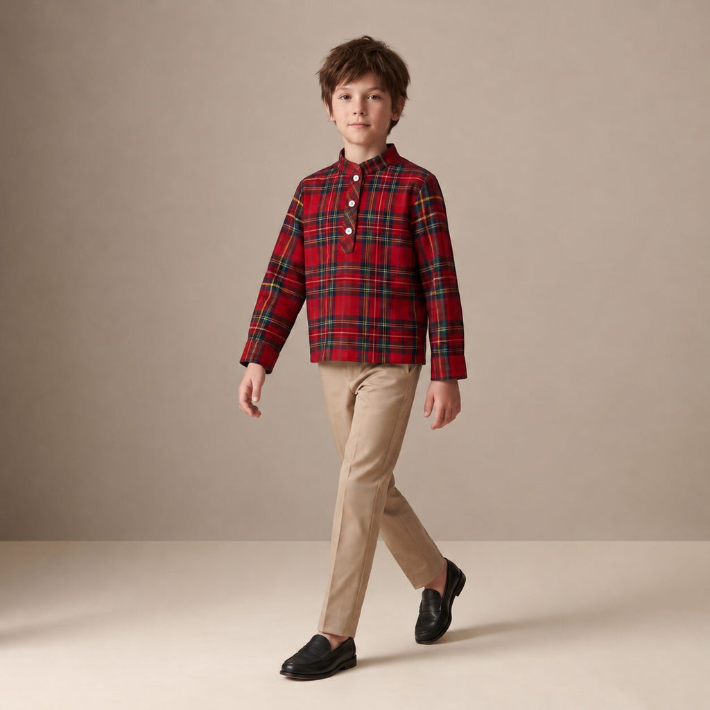 Little Country Jacket in Red Stewart Tartan — Mrs. Francoise Holidays 2026