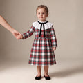 Little English Dress in Ivory Highland Tartan — Mrs. Francoise Holidays 2026