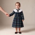 Little English Dress in Blue, Green & Stripes MacLeod Tartan — Mrs. Francoise Holidays 2026