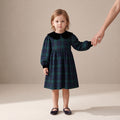 Little Festive Dress in Blue & Green Scottish Tartan — Mrs. Francoise Holidays 2026