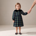 Little Festive Dress in Blue, Green & Stripes MacLeod Tartan — Mrs. Francoise Holidays 2026