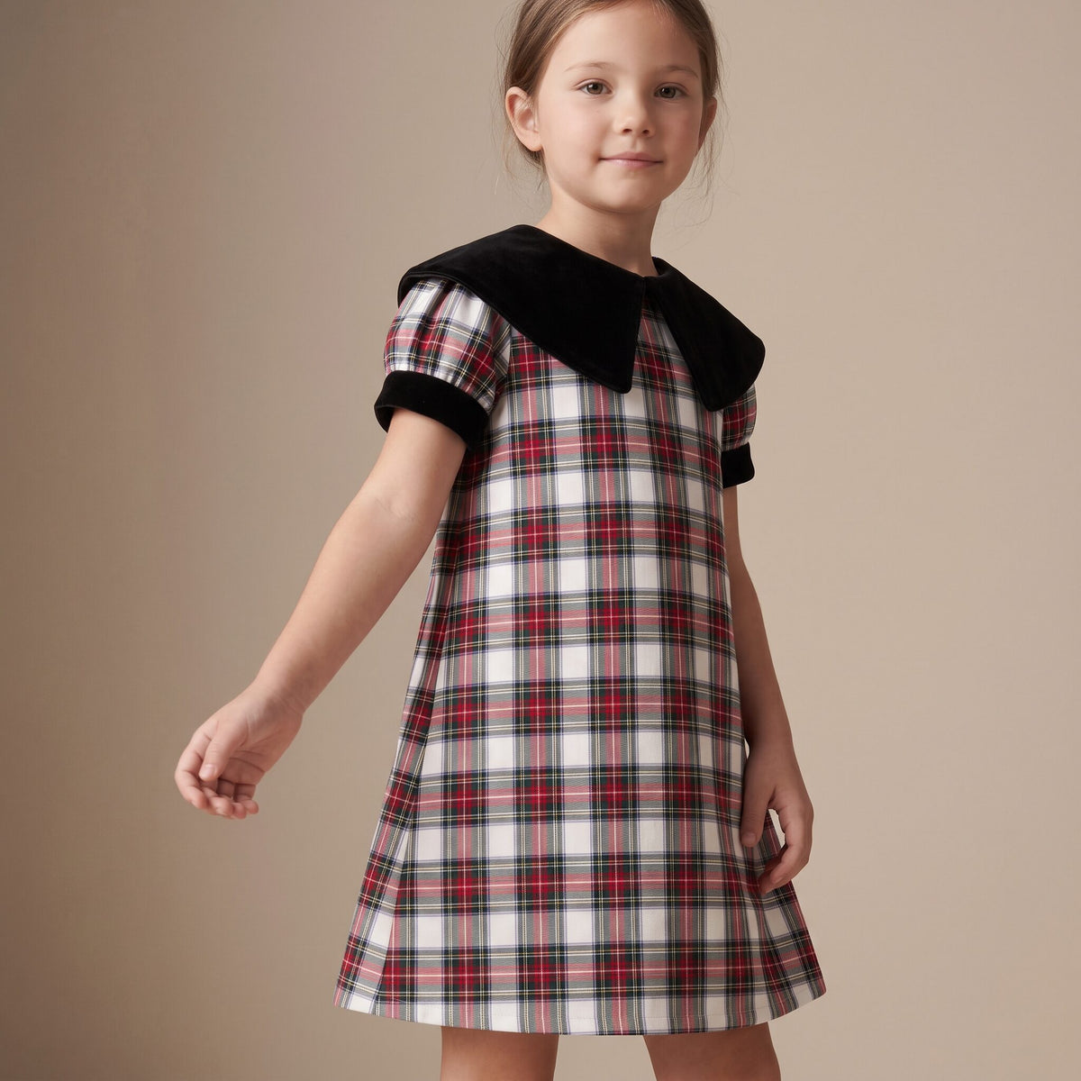 Little Italian Dress in Red Stewart Tartan — Mrs. Francoise Holidays 2026