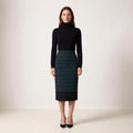 The Longuette Skirt in Blue & Green Scottish Tartan — Mrs. Francoise Holidays 2026