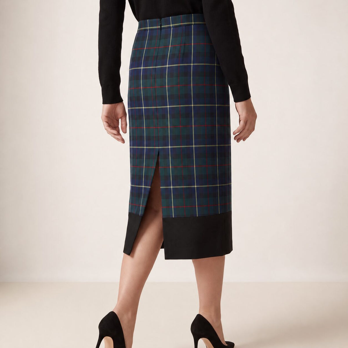 The Longuette Skirt in Blue, Green & Stripes MacLeod Tartan — Mrs. Francoise Holidays 2026