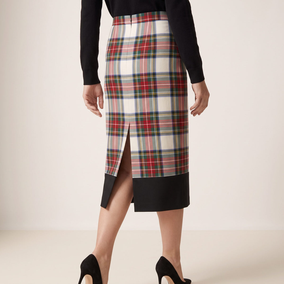 The Longuette Skirt in Red Stewart Tartan — Mrs. Francoise Holidays 2026