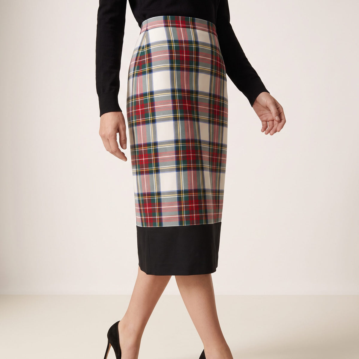 The Longuette Skirt in Red Stewart Tartan — Mrs. Francoise Holidays 2026