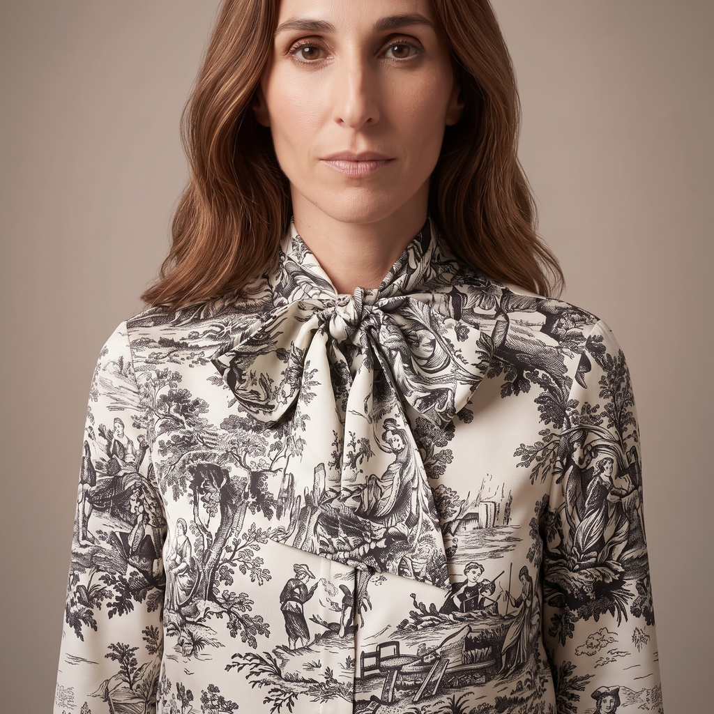 The Bow Tie Shirt — Black Toile